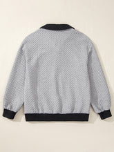 Load image into Gallery viewer, Texture Quarter Button Long Sleeve Sweatshirt