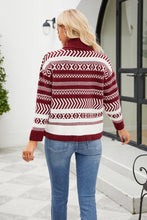 Load image into Gallery viewer, Geometric Turtleneck Long Sleeve Sweater