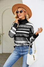 Load image into Gallery viewer, Geometric Turtleneck Long Sleeve Sweater