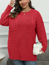 Load image into Gallery viewer, Plus Size Round Neck Long Sleeve Sweater