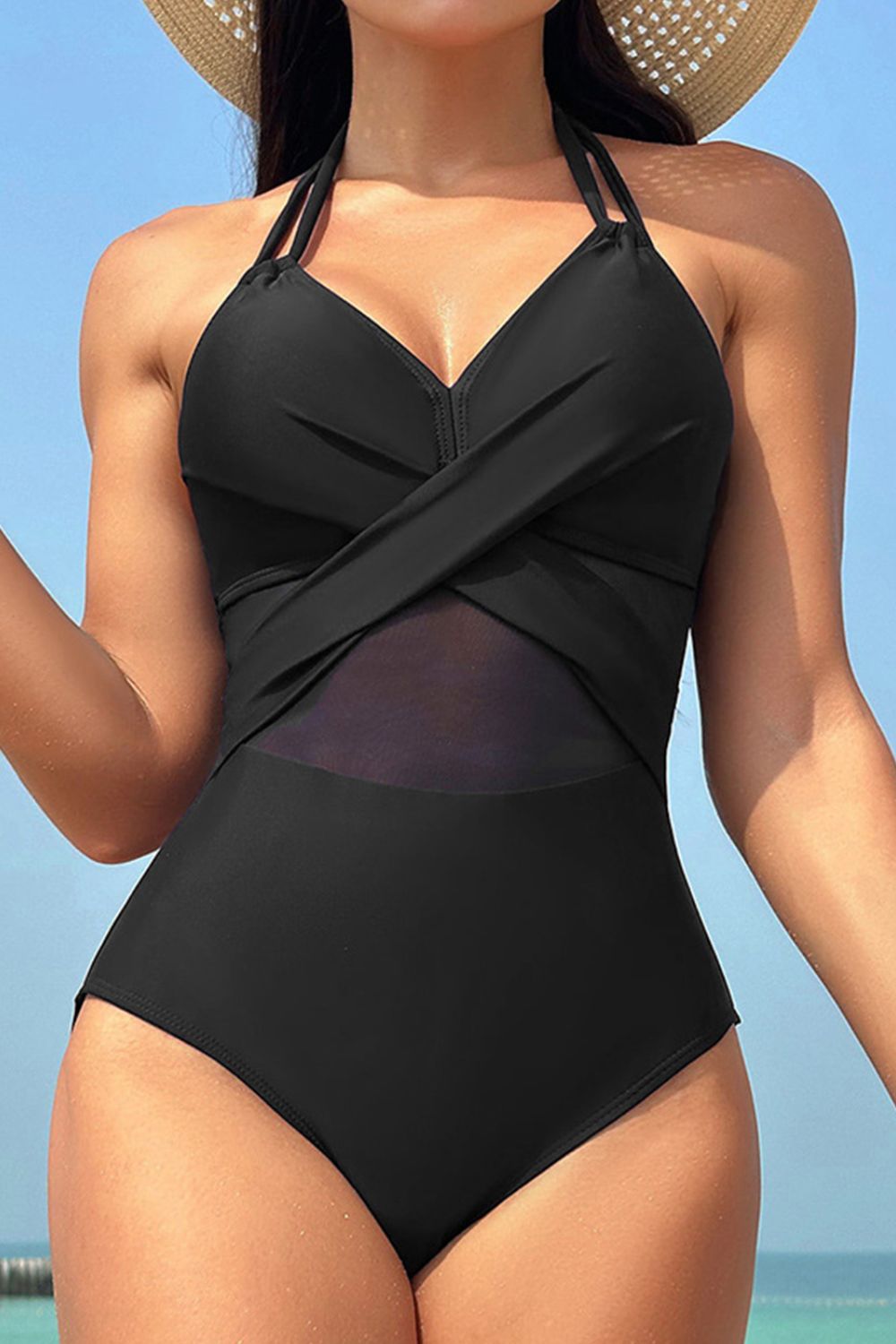 Crisscross Halter Neck One-Piece Swimwear – Ladies 365 Fashion