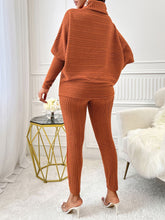 Load image into Gallery viewer, Turtleneck Batwing Sleeve Top and Pants Set