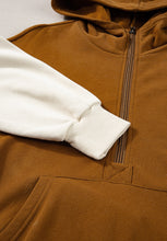 Load image into Gallery viewer, Contrast Half Zip Long Sleeve Hoodie
