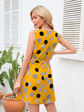 Load image into Gallery viewer, Tied Polka Dot V-Neck Dress