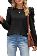 Load image into Gallery viewer, Round Neck Puff Sleeve Blouse