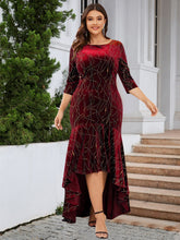Load image into Gallery viewer, Plus Size Ruffle Hem High-Low Dress