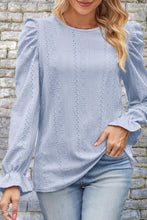 Load image into Gallery viewer, Round Neck Puff Sleeve Blouse