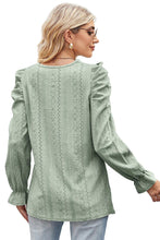 Load image into Gallery viewer, Round Neck Puff Sleeve Blouse