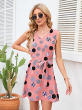 Load image into Gallery viewer, Tied Polka Dot V-Neck Dress