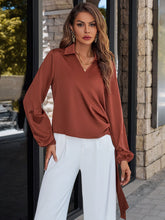 Load image into Gallery viewer, Surplice Neck Long Sleeve Blouse