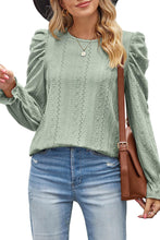 Load image into Gallery viewer, Round Neck Puff Sleeve Blouse