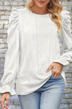 Load image into Gallery viewer, Round Neck Puff Sleeve Blouse