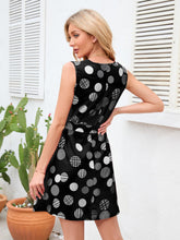 Load image into Gallery viewer, Tied Polka Dot V-Neck Dress