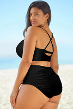 Load image into Gallery viewer, Halter Neck Crisscross Ruched Two-Piece Swimsuit