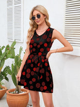 Load image into Gallery viewer, Tied Polka Dot V-Neck Dress