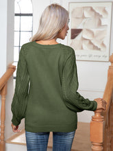 Load image into Gallery viewer, Cable-Knit Round Neck Buttoned Sweater