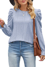 Load image into Gallery viewer, Round Neck Puff Sleeve Blouse