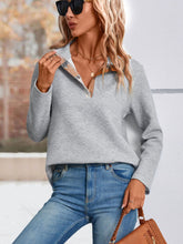 Load image into Gallery viewer, Double Take Spliced Plaid Quarter-Snap Mock Neck Top