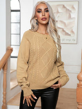 Load image into Gallery viewer, Cable-Knit Long Sleeve Sweater