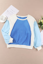 Load image into Gallery viewer, Round Neck Dropped Shoulder Color Block Sweatshirt