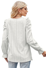 Load image into Gallery viewer, Round Neck Puff Sleeve Blouse