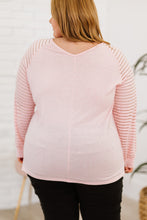 Load image into Gallery viewer, Plus Size Sheer Striped Sleeve V-Neck Top