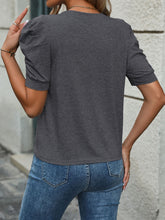 Load image into Gallery viewer, Round Neck Puff Sleeve T-Shirt