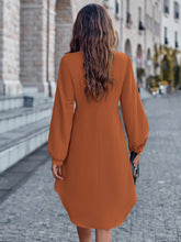 Load image into Gallery viewer, Notched Neck Long Sleeve Dress