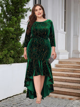 Load image into Gallery viewer, Plus Size Ruffle Hem High-Low Dress