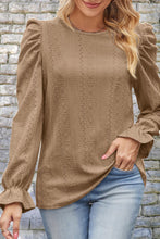 Load image into Gallery viewer, Round Neck Puff Sleeve Blouse