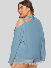 Load image into Gallery viewer, Plus Size Cold-Shoulder Tied Top