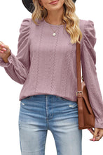 Load image into Gallery viewer, Round Neck Puff Sleeve Blouse
