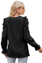 Load image into Gallery viewer, Round Neck Puff Sleeve Blouse