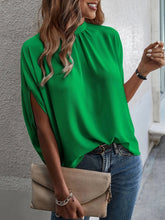 Load image into Gallery viewer, Round Neck Slit Sleeve Blouse