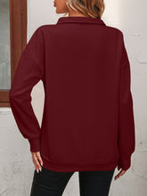 Load image into Gallery viewer, Zip-Up Dropped Shoulder Sweatshirt