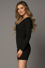 Load image into Gallery viewer, Long Sleeve Plunge Ribbed Bodycon Dress