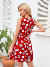Load image into Gallery viewer, Tied Polka Dot V-Neck Dress