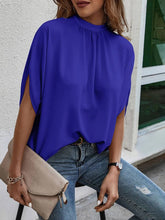 Load image into Gallery viewer, Round Neck Slit Sleeve Blouse