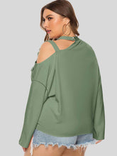 Load image into Gallery viewer, Plus Size Cold-Shoulder Tied Top