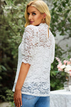 Load image into Gallery viewer, Lace Scalloped Short Puff Sleeve Top