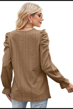 Load image into Gallery viewer, Round Neck Puff Sleeve Blouse