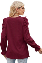 Load image into Gallery viewer, Round Neck Puff Sleeve Blouse