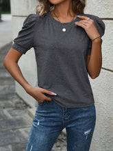 Load image into Gallery viewer, Round Neck Puff Sleeve T-Shirt