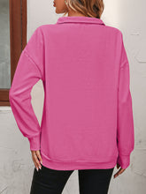Load image into Gallery viewer, Zip-Up Dropped Shoulder Sweatshirt