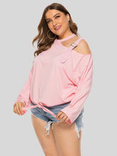Load image into Gallery viewer, Plus Size Cold-Shoulder Tied Top
