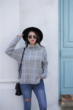 Load image into Gallery viewer, Winter Turtleneck Pullover Loose Plaid Sweater
