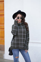 Load image into Gallery viewer, Winter Turtleneck Pullover Loose Plaid Sweater
