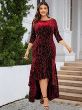 Load image into Gallery viewer, Plus Size Ruffle Hem High-Low Dress
