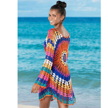 Load image into Gallery viewer, Crochet Rainbow Cover Up
