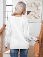 Load image into Gallery viewer, Cable-Knit Round Neck Buttoned Sweater
